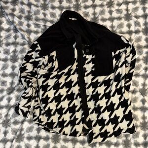 Black and White Houndstooth Shacket